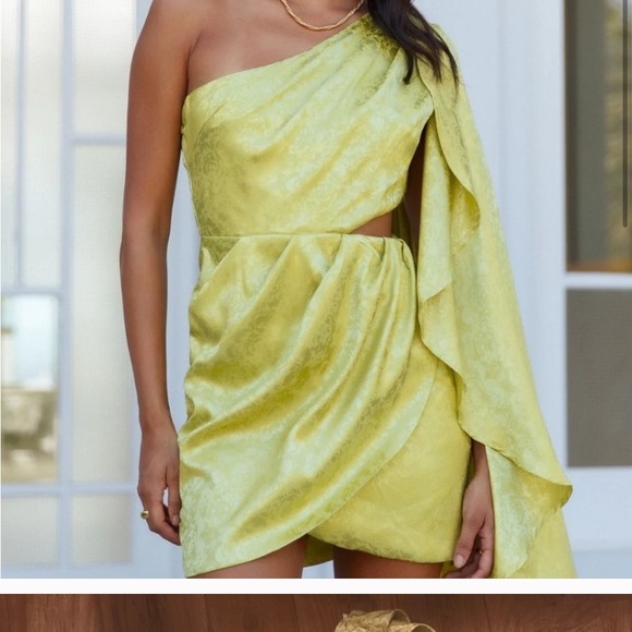 RNWY Serita One-shoulder Citrus Dress Size L - Picture 3 of 6